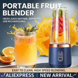 400ML Portable Electric Blender – 6-Blade Fruit Juicer & Milkshake Mixer, Rechargeable Multifunction Smoothie Maker