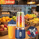 400ML Portable Electric Blender – 6-Blade Fruit Juicer & Milkshake Mixer, Rechargeable Multifunction Smoothie Maker